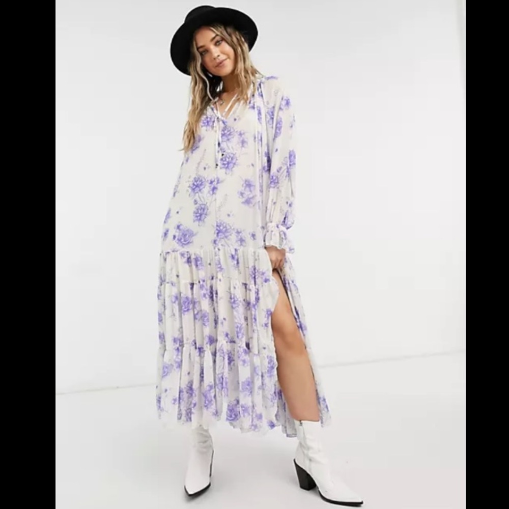 Free People Feeling Groovy Floral Print Maxi Dress Size XS